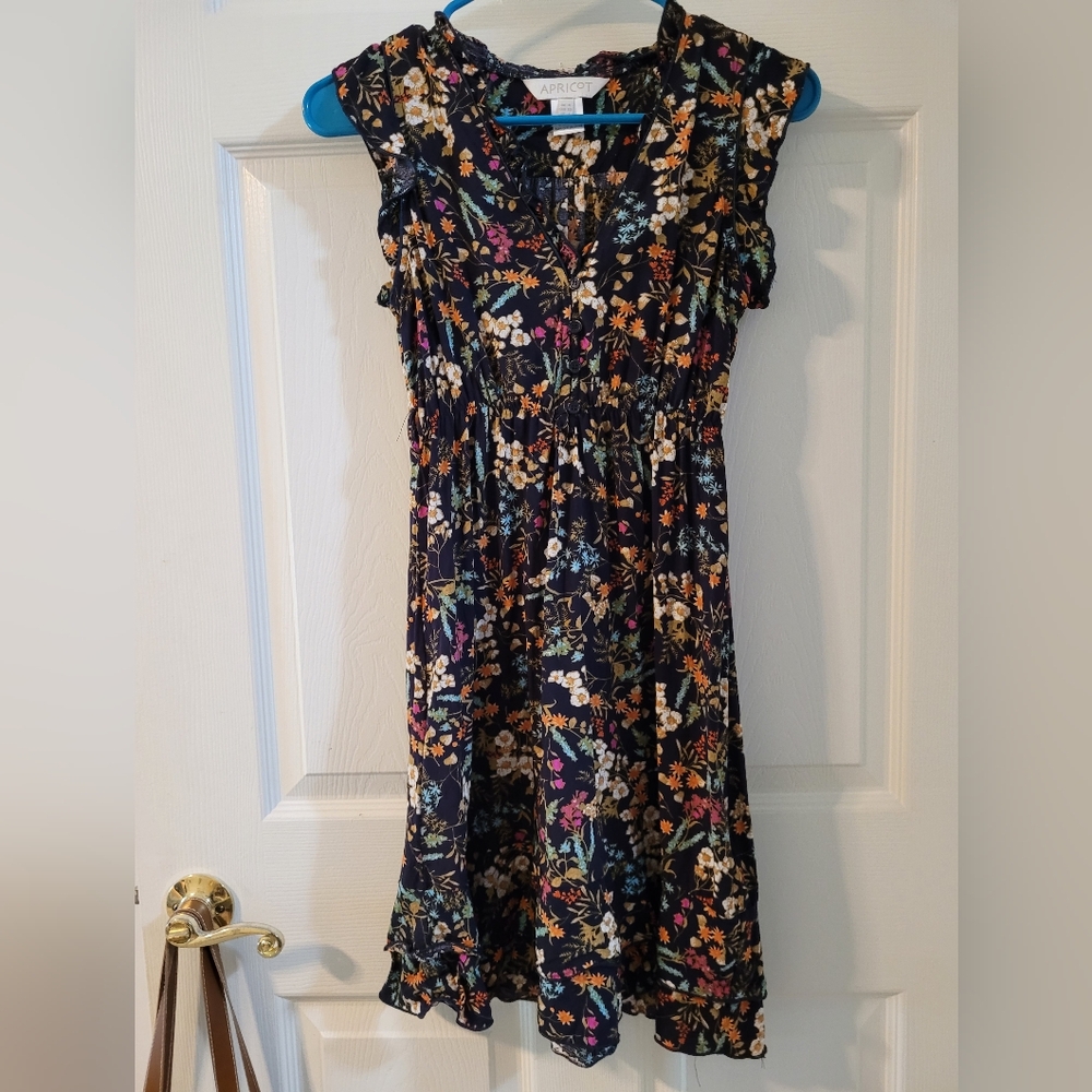 APRICOT Floral Mini Dress - Black and Multicolor